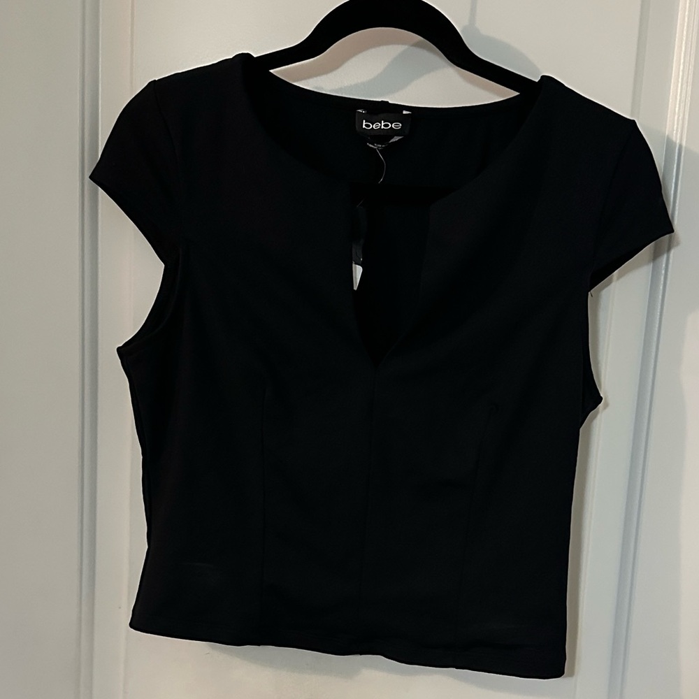 Bebe Elegant Black Crop Top - Picture 2 of 3